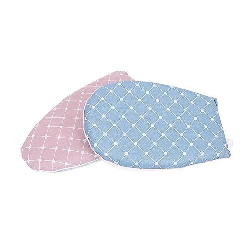 MOLUCKFU Steam Iron Mitt Ironing Mitts Heat Resistant Garment Blue and Pink Checkerboard Round Head Practical for Travel