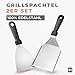 𝗛𝗔𝗩𝗘𝗡𝗛𝗔𝗨𝗦 Grillspachtel Edelstahl 2er Set I 2X Plancha Spachtel extra großer Spachtelfläche 10 & 12cm breit I hochwertige Grill Spachtel extra dick I Grill Spachtel Edelstahl, kein verbiegen
