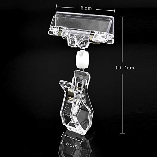 Plastic Rotatable Sign Clips 15 Pack Merchandise Sign Pop Clip Display Clip-On Sign Holder Stand Price Clear By Meiso #TOP4