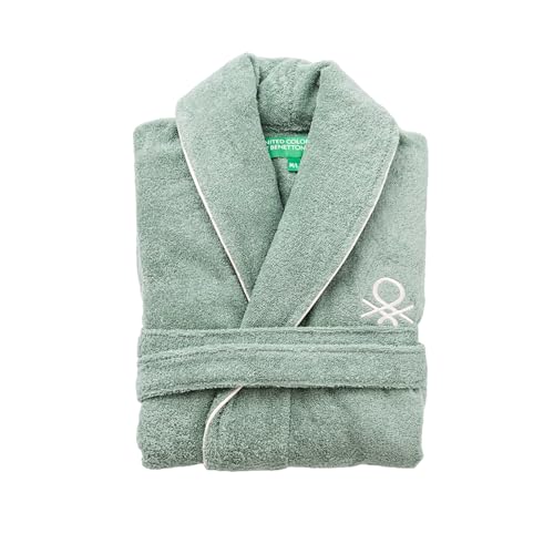 UNITED COLORS OF BENETTON. ALBORNOZ S/M 420GSM 100% ALGODON C/LOGO BORDADO VERDE