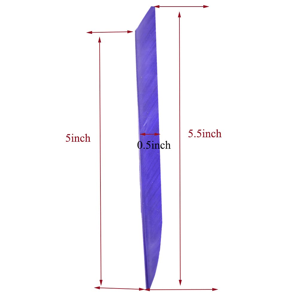 Piume Per Frecce Da Tiro Con L'Arco - 50 Pezzi - Piuma Di Tacchino Naturale A Forma Di Scudo - 5 Pollici - Foto 4