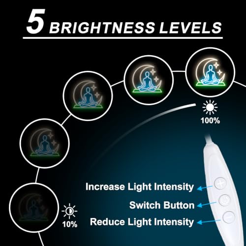 Image of Yoga Neon Sign for Meditation Room, Zen Room LED Light, Spiritual Decor | USB Powered Dimmable Yoga Studio LED Sign, Gift for Yoga Lover, Home Gym Wall Decoration