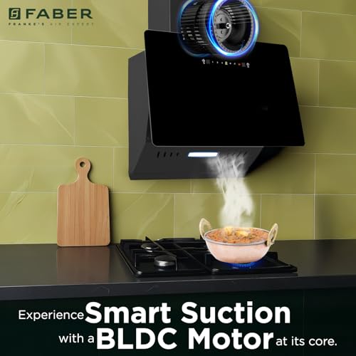Faber Hood Trendy 60cm 1500 m³/hr BLDC Autoclean Slant Shape Chimney | Built In Oil Collector | Touch & Gesture Control | 12Yr Motor,2Yr... - Image 2