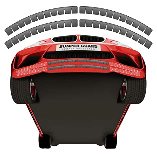 Bumper Scrape Guard for Cars, 4 Pack Front Bumper Scrape Guard Anti-Scratch Universal Fit Black Car Bumper Protector Carbon Fiber Front Lip Splitter Scrape Guard Skid for Lower Sport Cars SUV