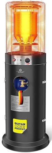 KESSER® Riscaldatore radiante a Gas Fungo riscaldante Stufa da Esterno, 12,5 kW Nero