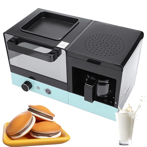 Estación De Desayuno, Horno Multifuncional De 650 W Máquina De Desayuno 3 En 1, Vidrio Templado, Ligero Y Fácil De Almacenar, Bandeja De Escoria Extraíble, para Calentar, Asar, Hornear, Tortilla