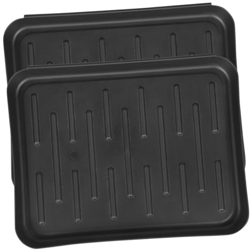 EXCEART 2個 靴乾燥用滑り止めシューズトレイ 玄関 屋内外対応 溝付き防水プレート ペットマット兼用 耐久プラスチック製で床保護 泥水対策