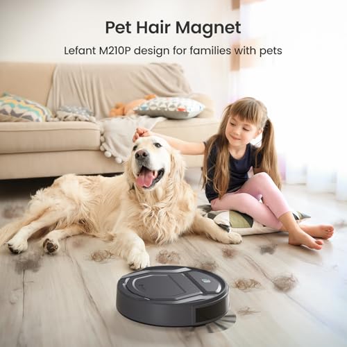 Lefant M210 Pro Robot Vacuum, Slim Quiet, 3 Adjustable Suction Levels, 6 Modes, Robot Vacuum Cleaner for Pet Hair, Hard Floors & Low Carpets, Self-Charging, WiFi/App/Alexa Control, Gray by Lefant - Image 2