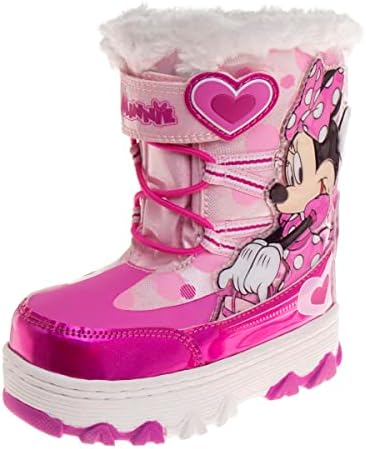 Josmo Kids Girls Minnie Mouse Boots, Water Resistant Snow Boots, Pink2 (10 Medium, Toddler)
