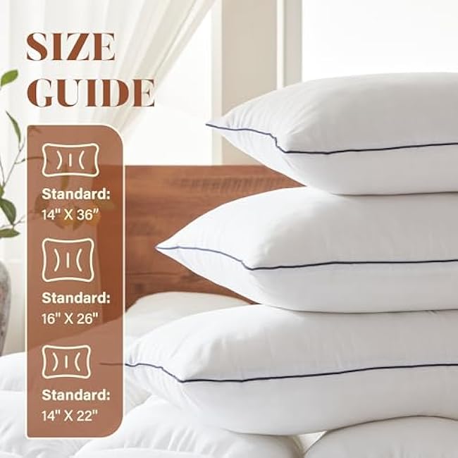 Memory Foam 14 x 36 Inch Throw Pillow Insert, Premium Lumbar Pillow Insert for Decorative Throw Pillow, Living Room, Couch and Sofa, 14 x 36 Inch, White