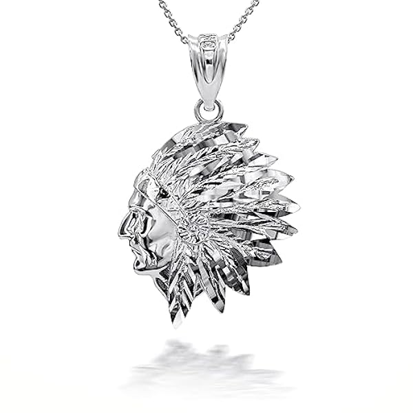 Sterlingsilver Native American Apache 3D Charm Halsband med hänge (Tillgänglig kedjelängd 40cm - 45cm - 50cm - 55cm)