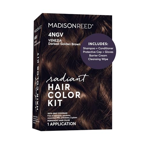 Madison Reed Radiant Hair Color Kit, 4NGV Darkest Golden Brown, 1 Pack