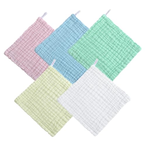 JOINPAYA 5piezas Toallitas De Muselina Para Toallitas De Algodón Absorbentes Para Lavar La Cara De Recién Nacido De Muselina Para Niño