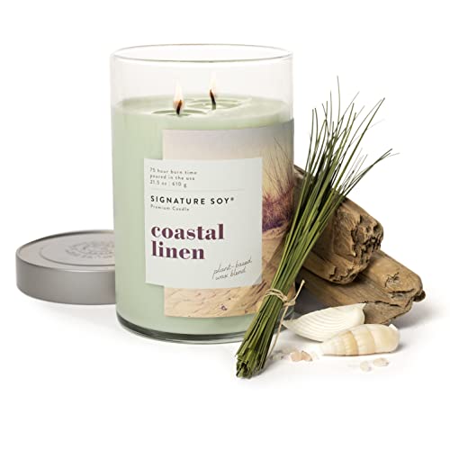 Signature Soy 18290062000 Lidded Coastal Linen Scented Candle, Extra Large Jar thumb #4