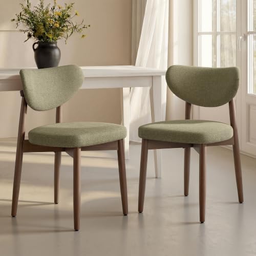 VASAGLE Wooden Dining Chairs Set of 2, Upholstered Kitchen Chairs