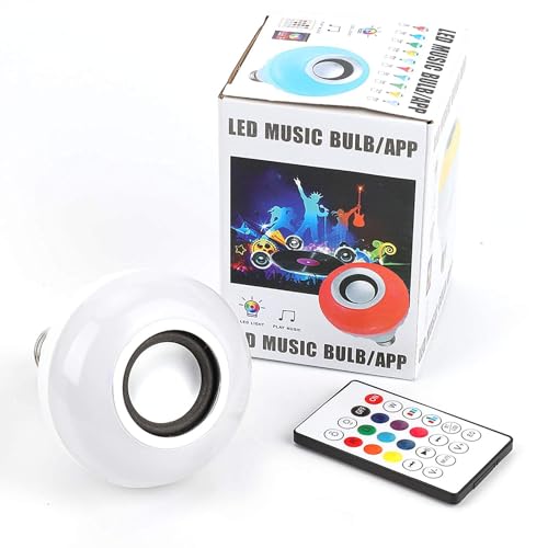 Fdit Ampoule intelligente Monopolys RGBW Ampoule musicale Bluetooth Télécommande à 24 touches Carte USB (sans carte) E26 / 27 100-240 V CA