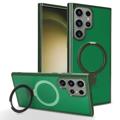 Image of Cavor for Samsung Galaxy S23 Ultra Case,Compatible with Magsafe, Dark Green | Galaxy S23 Ultra Phone Case with Stand Magnetic, Shockproof Slim Protective Cases for Women Men
