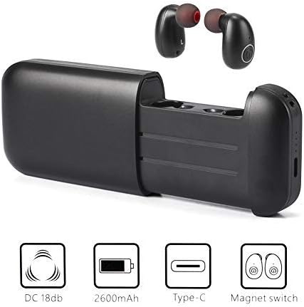 iado Wireless Earbuds, Bluetooth 5.0 Earphones with Mic Noise Cancelling for Driving Running Office IPX5 Waterproof TWS Headset with 2600mAh Charging Case(Power Bank) for IOS Android Cell Phones