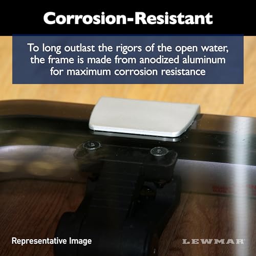 Image of Lewmar Flat Base Ocean Boat Hatch - Size 30, Corrosion-Resistant Anodized Aluminum Frame, CE-Certified, Lockable Handle, Friction Levers Open in All Positions Up to 90 Degrees