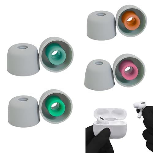 4 Pairs Replacement Silicone Earbud Tips Eartips for Sony WF-1000XM5 Wireless Earbuds, Noise Reduction Sound Enhancement Padded Earplugs, Comfort Soft Anti Slip Ear Buds Replacement Set (Gray)