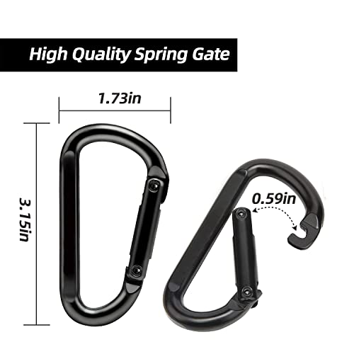 Image of EZYA Heavy Duty Carabiner Clips, 860lbs - 3 inch Iron Carabiners for Keys, Gym, Camping, Hiking Accessories - D-Ring Keychain Hooks for Hammocks, Backpacks, Outdoor Gear