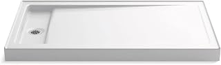 Bellwether 60 In. x 34 In. Single-Threshold Shower Base with Left Center Drain, White
