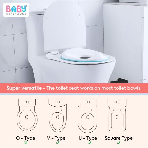Image of BabySafeHouse Potty Training Toilet Seat Cover with Storage Hook, Blue
