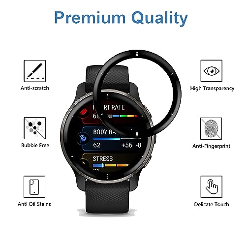 YIFNTANG [4 Pack] Screen Protector for Garmin Venu 2 Plus Smartwatch,HD Clear, Anti Scratch, Anti Fingerprint,Compatible with Garmin Venu 2 Plus