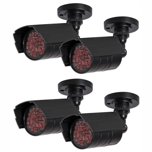 FNX 4 x Yale Home Essentials Dummy CCTV Cameras with Blinking Flashing LED Light | Decoy Surveillance & Security Camera | Compliments a Smart Home Alarm System | Indoor & Outdoor Use & Waterproof