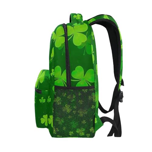 Kids School Backpack, Shamrocks Clovers Green Lightweight Kids Travel Bag for Boys Girls Back to School Supplies,16 in4
