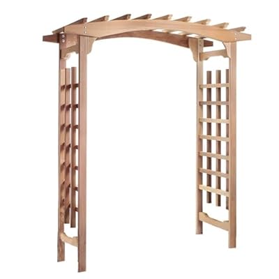 All Things Cedar PA96 Garden Arbor | 6-Ft Handcrafted Wooden Trellis for Climbing Plants Outdoor | Cedar Wedding Arches for Ceremony | Easy Assembly, Weather Resistant (71x35x87)