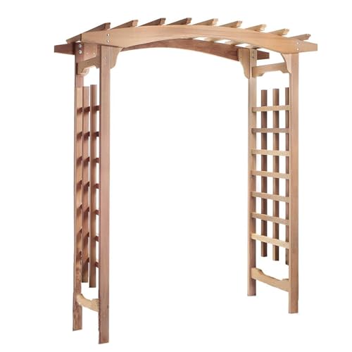 All Things Cedar 6-Foot Pagoda Arbor Garden Arch Trellis for