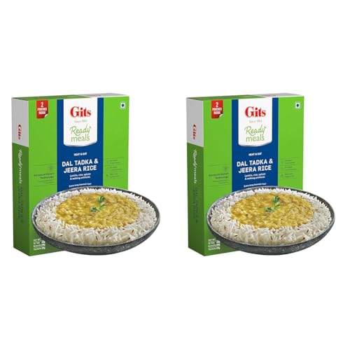 Gits Ready to Eat Jeera Rice & Dal Tadka Combo Meal, Pure Veg, He...