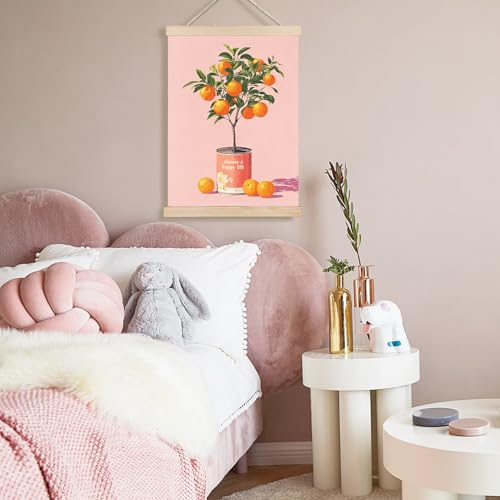 Image of PQKIY Motivational Orange Tree Wall Art Poster Hanger Frame 12x16 in, Inspirational Fruit Citrus Wall Decor Canvas Prints for Home Kitchen Bedroom Living Room