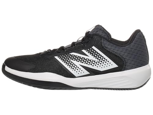 New Balance New Balance Men's 696 V6 Tennis Shoe, Black/White, 14 Wide