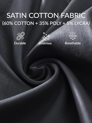 Image of BEYOUNG Regular Fit Formal Satin Shirt for Men | Full Sleeves | Men's Stylish Satin Silk Shirt | Formal Shirt | Buttondown Collar | Satin Solid Shirt for Men