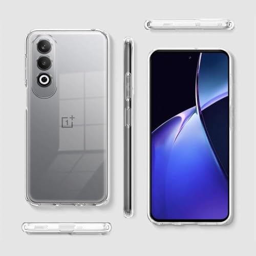 Image of NISHTECH for OnePlus Nord CE 4 5G (2024) 5G Premium Transparent Hybrid Soft Slim Dust Proof Back Case Cover with Camera Protection