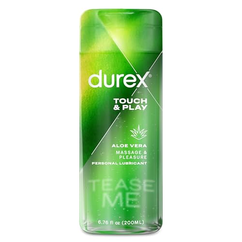 Durex Massage & Play 2 in 1 Lubricant, 6.76 fl. oz. Soothing Touch with Aloe Vera. Lube & Massage Gel in 1 (Packaging May Vary)