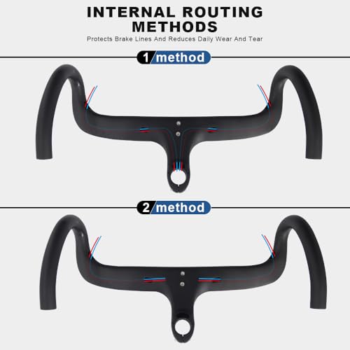 Guidon carbone vélo de route cintre intégré compact pour cycliste - 7