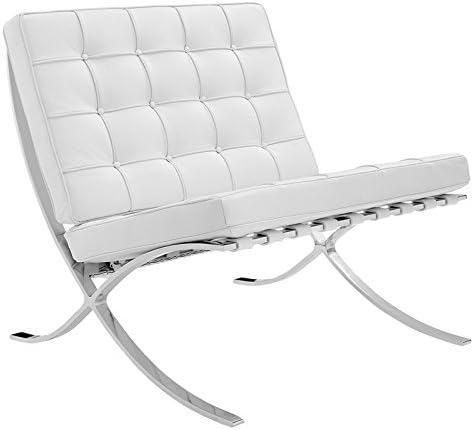 Bauhauschairs Expo Chair Legs Crossed Top-Grain Leather Modern bianco