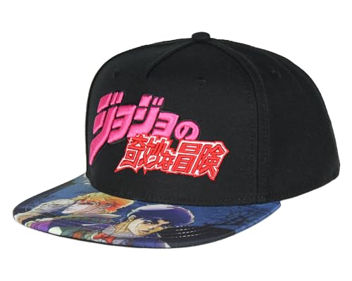 JoJo's Bizarre Adventures Character Brim Embroidered Adjustable Adult Snapback Cap Hat OSFM Black