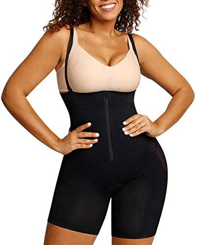 Popilush Shapewear Butt Lifter Tummy Control Body Shaper Hip Enhancer Back Support Thigh Slimming Belly Black Medium-Large #TOP21