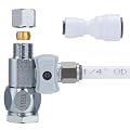 YUHX Feed Water Adapter 3/8" x 1/4" or 3/8" Add-A-Tee, 1/2 x 1/4 or 3/8 Water Line splitter,1/4 Push to Connect not Fit Thread or Braided Hose