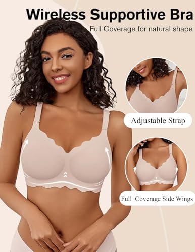 Image of Avidlove Wireless Bras for Women Comfort Seamless Bra Smooth Bralette Everyday Sleep Jelly Bras Regular and Plus