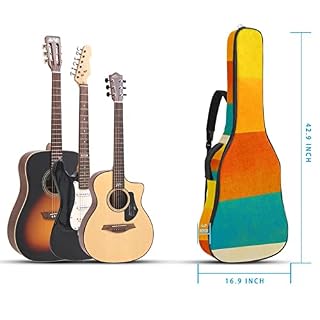 Housse de protection rembourrée pour guitare acoustique classique Motif écossais et écureuil, Multicolore 05, 42.9×16… - Les Beatles, Paul McCartney, John Lennon, RIngo Starr, George Harrison Housse de protection rembourrée pour guitare acoustique classique Motif écossais et écureuil, Multicolore 05, 42.9x16… – Image 5