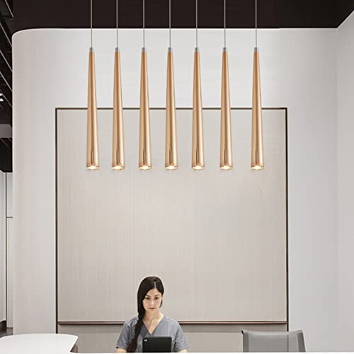 Lámpara de colgación nórdica LED de tubo largo 50cm para salón y dormitorio 3
