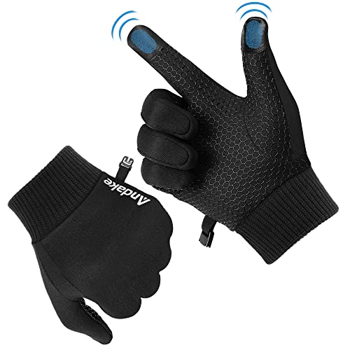Andake Touchscreen Funktion, leicht weich dünn warm, Innenhandschuhe Fahrradhandschuhe Laufhandschuhe Fitness Winterhandschuhe Laufen Fahrrad Handschuhe Softshell Liner Damen Herren Cover