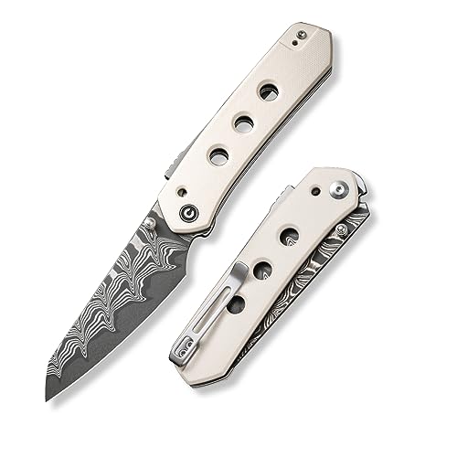 CIVIVI Vision FG Pocket Knife for EDC, Superlock Folding Knife with 3.54" Reverse Tanto Damascus Blade G-10 Handle, Ideal Gift for Men Women C22036-DS1