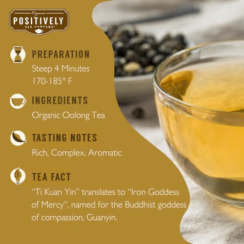 Image of Positively Tea, Organic Oolong Tea Sampler, Loose Leaf, 4 Ounce, 3 Pack