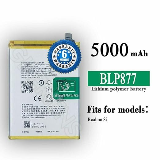 Image of Original BLP877 Battery for Realme 8 /8i Battery with 6 Month Warranty** (BB104)
